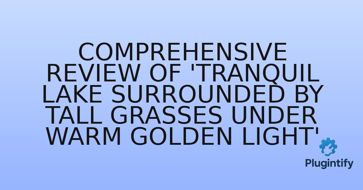 You are currently viewing Comprehensive Review of ‘Tranquil Lake Surrounded By Tall Grasses Under Warm Golden Light’