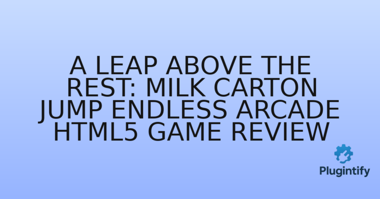 Read more about the article A Leap Above the Rest: Milk Carton Jump Endless Arcade HTML5 Game Review