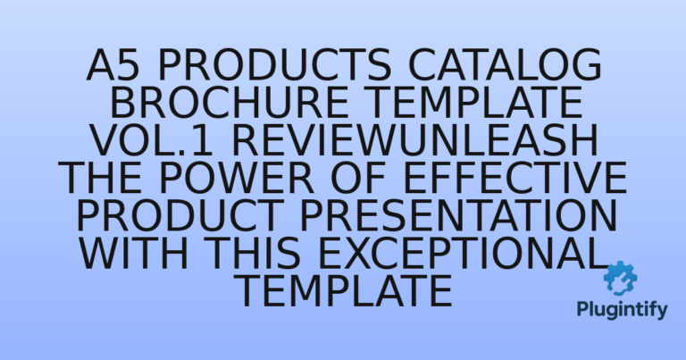 Read more about the article A5 Products Catalog Brochure Template Vol.1 ReviewUnleash the Power of Effective Product Presentation with this Exceptional Template