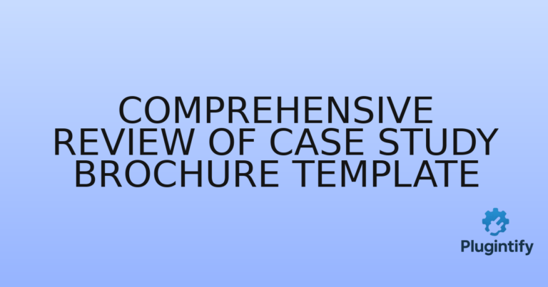 Read more about the article Comprehensive Review of Case Study Brochure Template