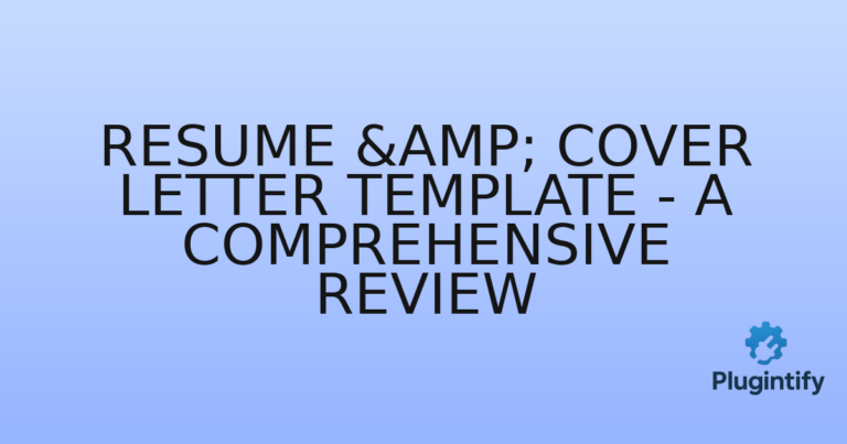 Read more about the article Resume & Cover Letter Template – A Comprehensive Review