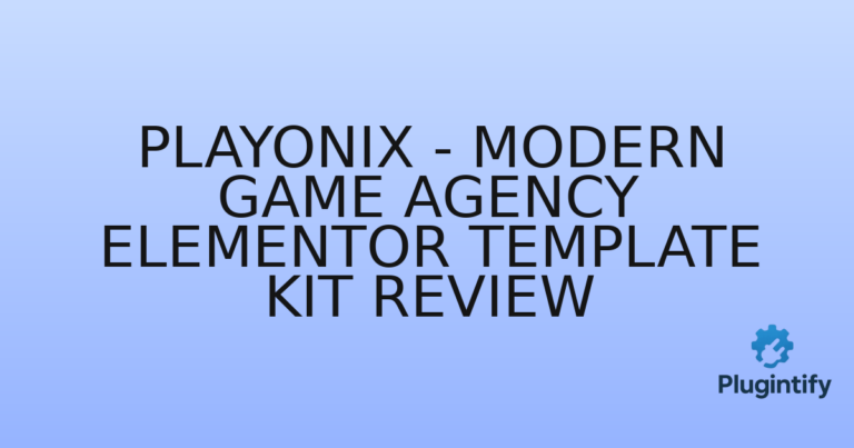Read more about the article Playonix – Modern Game Agency Elementor Template Kit Review