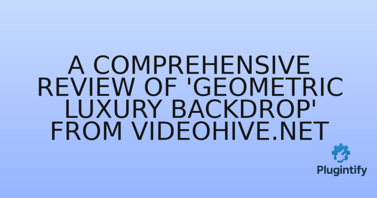 Read more about the article A Comprehensive Review of ‘Geometric Luxury Backdrop’ from Videohive.net