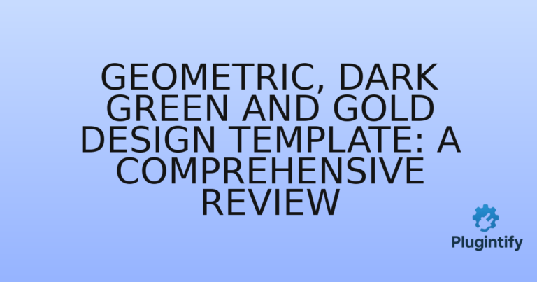 Read more about the article Geometric, Dark Green and Gold Design Template: A Comprehensive Review