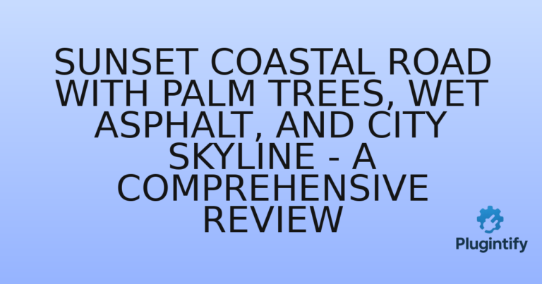 Read more about the article Sunset Coastal Road with Palm Trees, Wet Asphalt, and City Skyline – A Comprehensive Review