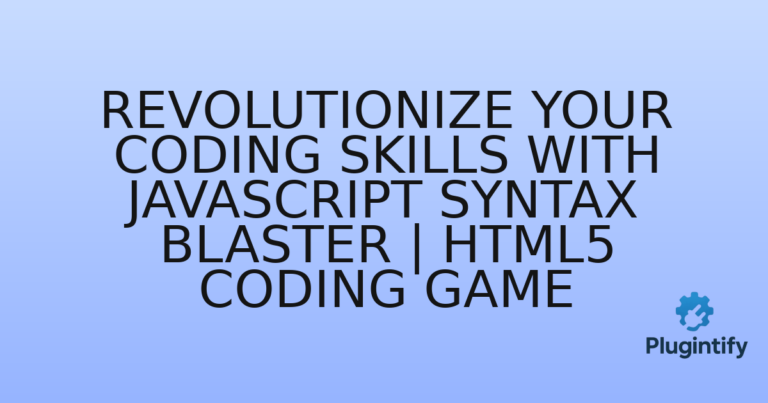 Read more about the article Revolutionize Your Coding Skills with Javascript Syntax Blaster | Html5 Coding Game