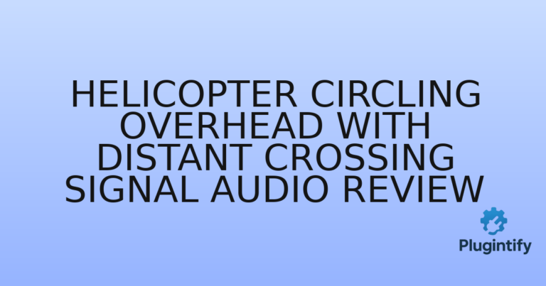 Read more about the article Helicopter Circling Overhead with Distant Crossing Signal Audio Review