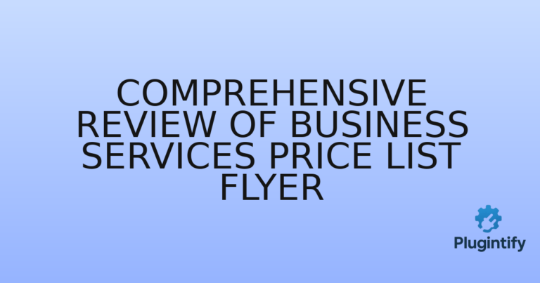 Read more about the article Comprehensive Review of Business Services Price List Flyer