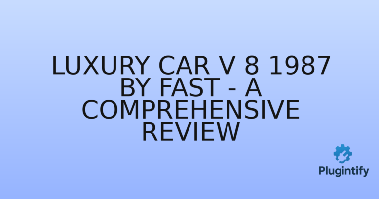 Read more about the article Luxury Car V 8 1987 By Fast – A Comprehensive Review