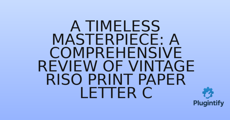 Read more about the article A Timeless Masterpiece: A Comprehensive Review of Vintage Riso Print Paper Letter C