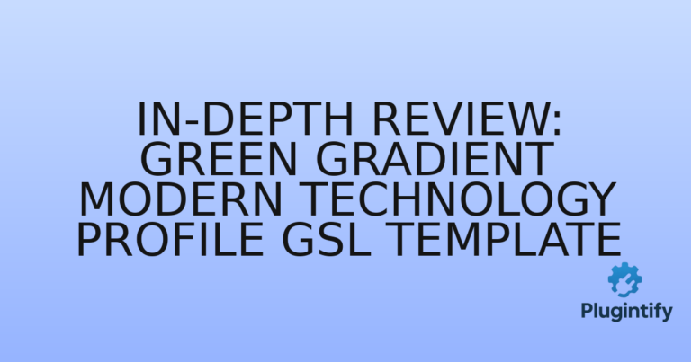 Read more about the article In-Depth Review: Green Gradient Modern Technology Profile GSL Template