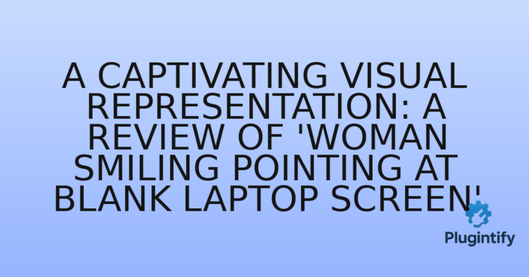 Read more about the article A Captivating Visual Representation: A Review of ‘Woman Smiling Pointing at Blank Laptop Screen’